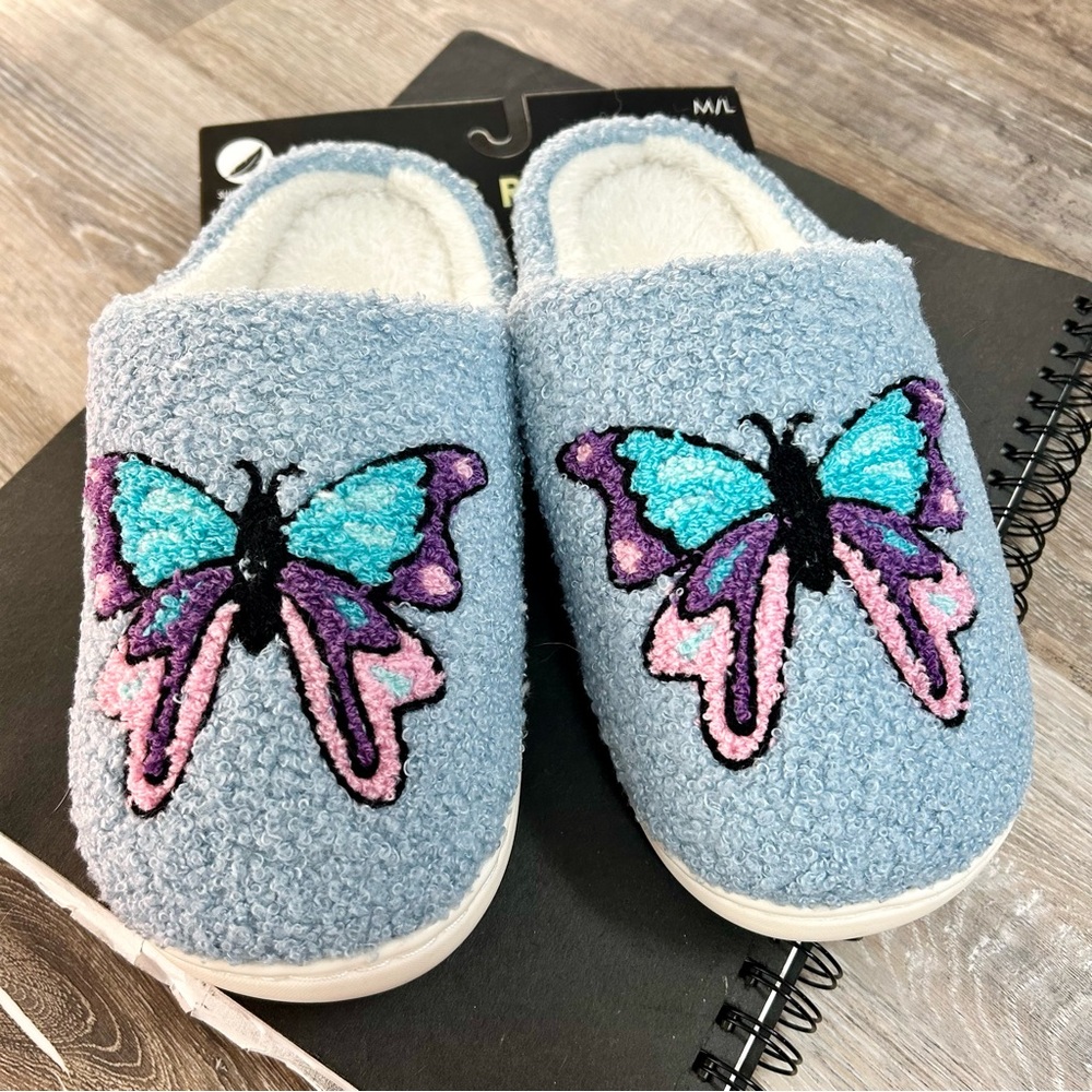 LIVING ROYAL 🦋 Butterfly Motif Slippers - Sizes 8, 9, 10